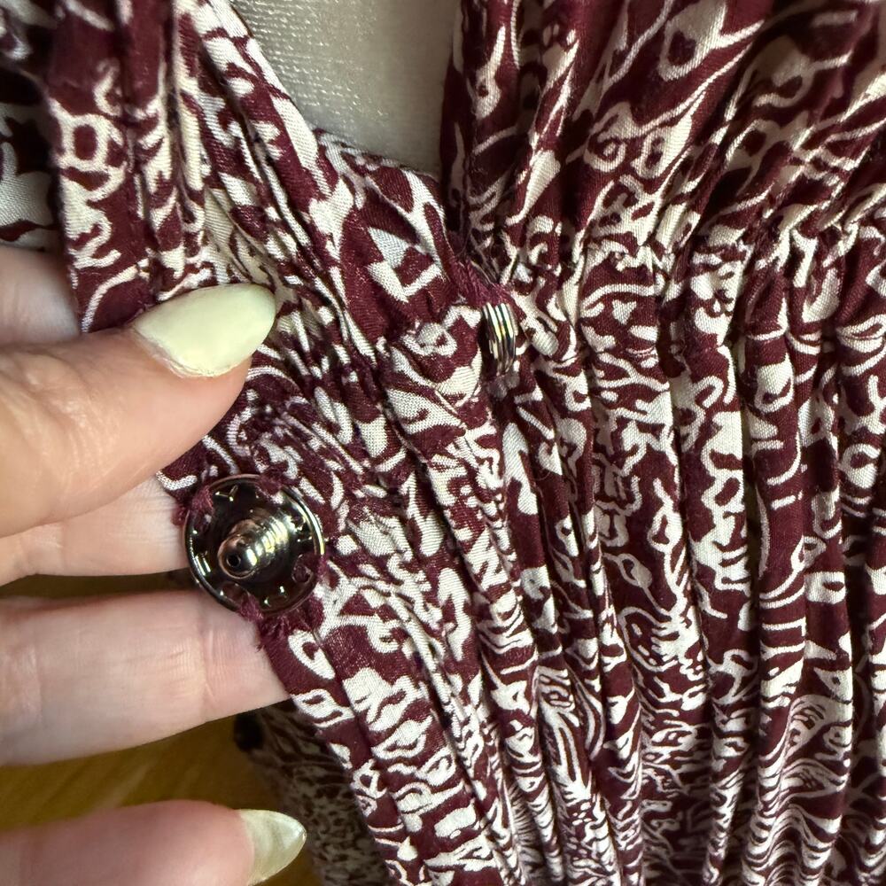 NATALIE MARTIN Nat | Anthropologie Nico Burgundy Floral Wrap Maxi Dress Small - Picture 7 of 9